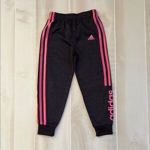 Adidas NWOT Kids Black and Pink Joggers with Tapered Fit size 6 Tall